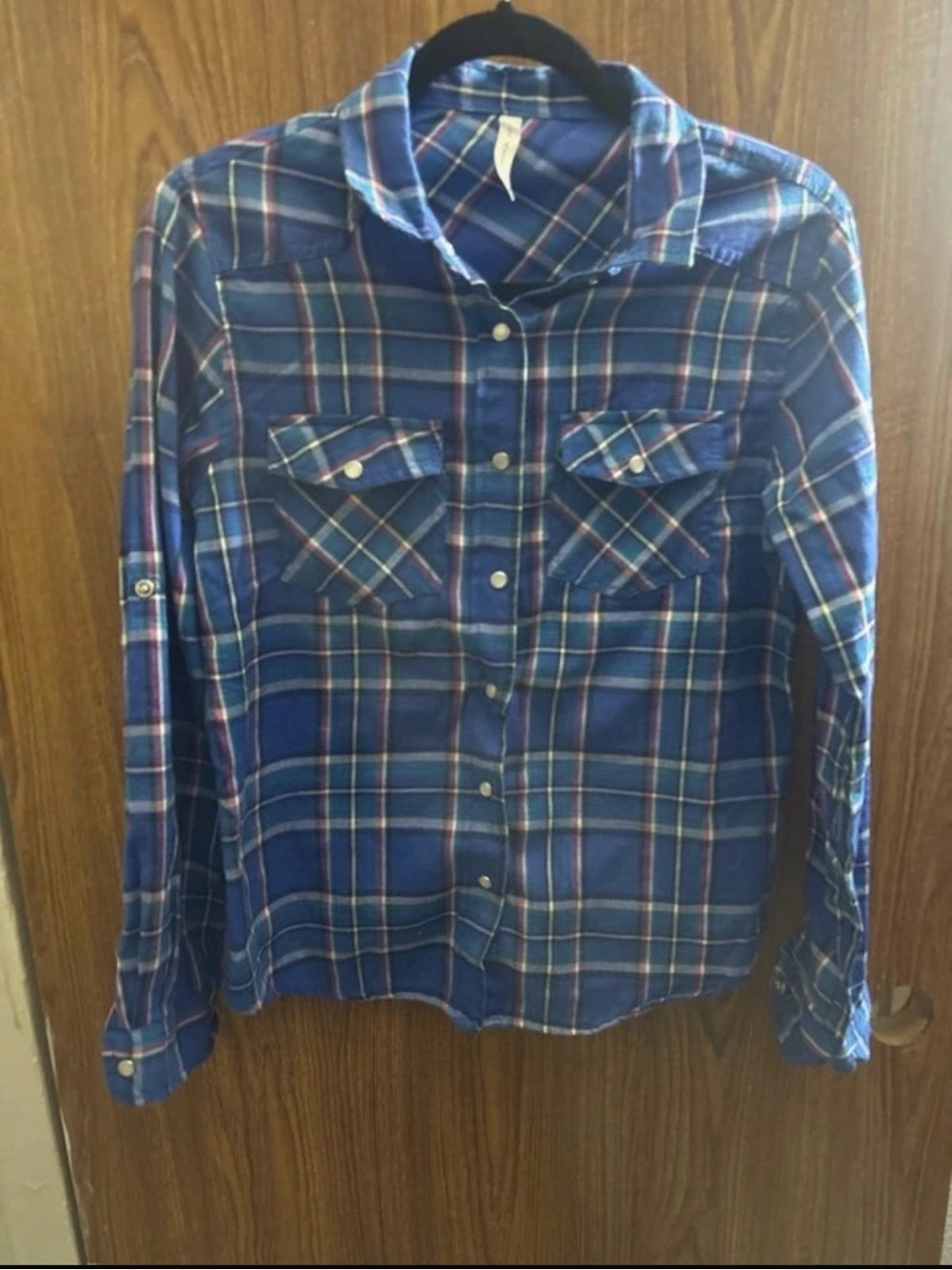 Target Blue Plaid Button-Down Shirt